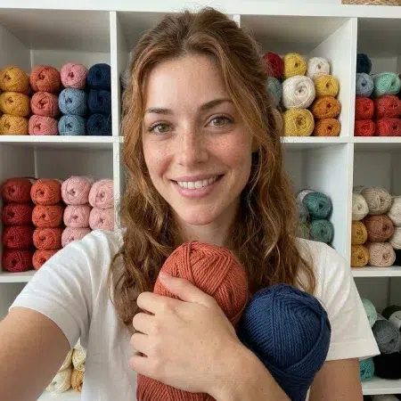 Portrait of Maren, independent crochet pattern designer behind Novacrochet